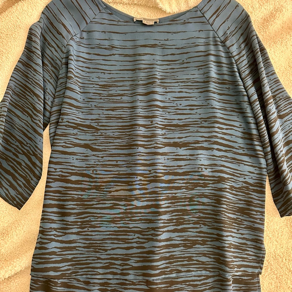 Vince Striped Blue and Black Women's Top